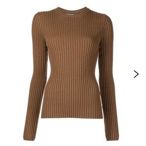 Alexander Wang brown ring embellished ribbed sweater